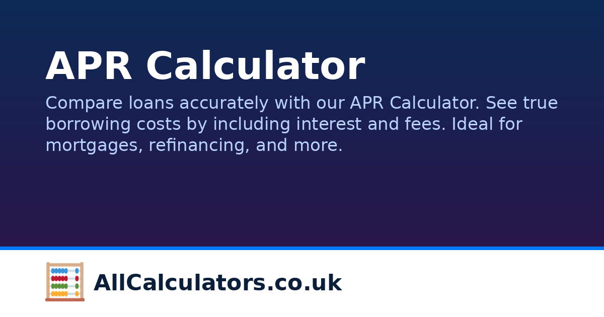 APR Calculator | AllCalculators.co.uk